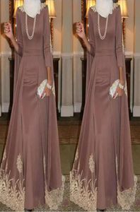 2019 Muslim High Neck Evening Dress A Line Gold Applique Holiday Wear Pageant Prom Party Gown Custom Made Plus Size5993623