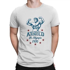 Homens camisetas Terminator Arnold Schwarzenegger Mr Olympia Camiseta Homme Mens Roupas Blusas Camiseta para Homens 240319