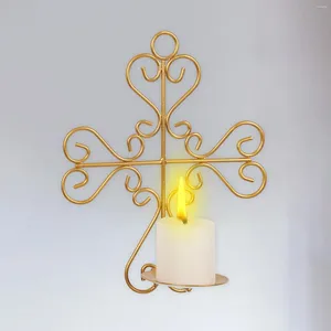 Candle Holders Iron Wall Candles Sconce Holder Bar Metal Candlestick Tea Light Candleholder For Party Bathroom Bedroom Dining Room Taper