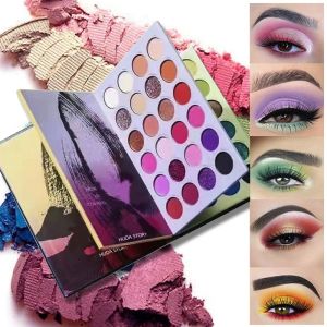 Shadow HUDA STORY 72Color Beads Sequins Stage MultiColor Folding 3Layer Book Bead Matte Eyeshadow Palette Makeup