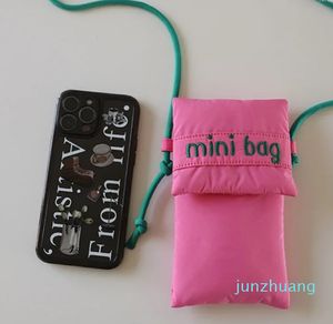 Bag Koreanische Telefontaschen Mode einfache grüne Rose rote Stoff Schulter Crossbody Aufbewahrungsmünze Geldhalterhalter