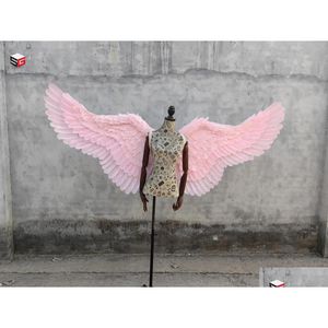 Decoração de festa Adts Grande Asas de Anjo Rosa Aniversário Po Tiro Adereços Estúdio Decorações de Parede Acessórios Drop Delivery Home Garden Dhthd