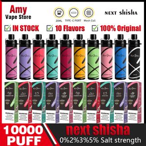 Original Brand Next Shisha Hookah 10000 Puffs Bar Puff 10K Electronic 650mah Rechargeable Battery Vapers Cigarettes 10 Flavors 5% Disposable Vaper Pen