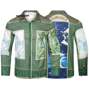 Casablanca camiseta moda de rua manga comprida lapela solta clássica estampa mitológica casal casual camisa masculina da moda