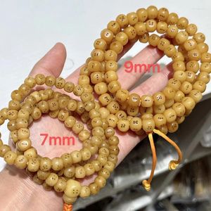 Strand Tibet Ox Bone Square Dice-Type Feily 108 Spirit Color Buddha Beads Armband Random Delivery