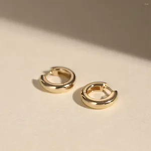 Orecchini a cerchio Fine Jewellery 585 Oro reale 14 carati Solido Huggies Orecchino a cerchio per le donne Gioielli minimalisti