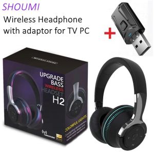 Headphones Tv Bluetooth Headphones Wireless Headphon with Mic USB Adaptor Headset Noise Canceling Stereo Foldable Bass for TV Earphone