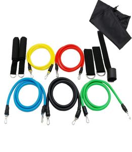 Fitness Equipment 11 PCS Resistance Exercise Band Set Yoga Pilates Abs Gym Fitness Workout Bands Pull Rope Elastic Rope D81252285