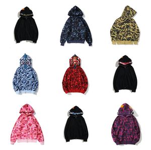 2024 رجال مصمم هوديي الكامل zip up hoodies لامرأة سوداء مموهة السترة الأزرق هودي قميص من النوع الثقيل رجل سترة امرأة طويلة الأكمام