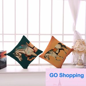 Quality Original Nordic Style Pillow Cover Animal Head Portrait Sofa Cushion Cover Office Car Cotton Linen Printed Pillowcase Pillows Covers