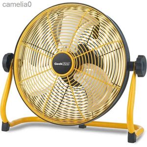 Electric Fans Geek Aire 12 Inch Battery Operated Floor Fan Portable Cordless Metal Blade High Velocity for Camping Travel HurricaneC24319