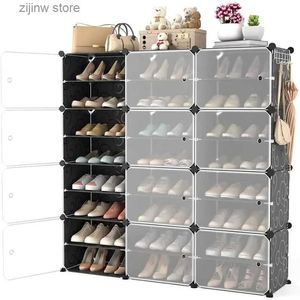 Storage Holders Racks 48 pairs of shoe storage cabinets plastic adjustable shoe organizers stackable and detachable independent shoe racks expandable up to 8 layer