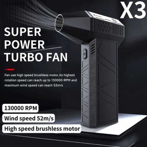 Electric Fans 3nd Generation New Turbo Violent Fan X3 Turbo Jet Fan Handheld Brushless Motor 130000 RPM Wind Speed 52m/s industrial Duct FanC24319