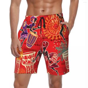 Męskie spodenki afrykańska kultura siłownia letnia moda do biegania deski surfingowe krótkie spodnie Męs