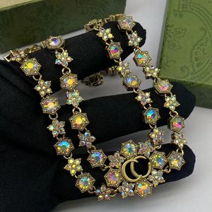 Modedesigner-Halskette, vergoldet, Bling, bunt, CZ-Diamant, luxuriöser Buchstaben-Anhänger, Halskette, Armband für Männer und Frauen, Geschenk