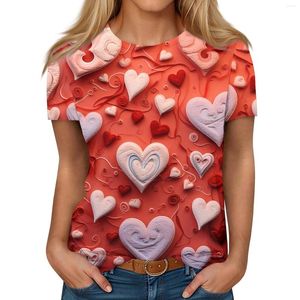 Koszulki damskie Krótkie rękaw dla kobiet słodkie topy graficzne Bluzki swobodne pulover pullover plus size Ropa de Mujer