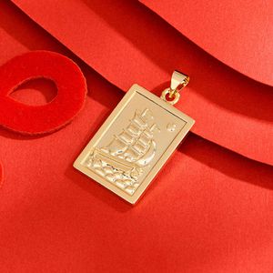 New Chinese Style Gold Zodiac Dragon Pendant Necklace for Children