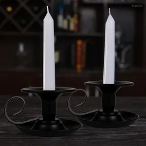 Candle Holders Taper Stick Holder Retro Iron Simple Black Candlestick Candlelight Stand For Party Table Home Decor