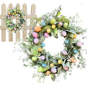 装飾的な花かわいい卵イースターエッグリースガーランドドアの装飾品の壁の装飾ハッピー2024ホームキッズの日