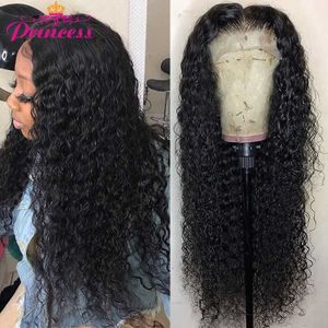 Syntetyczne peruki syntetyczne peruki Kinky Curly Peruki 13x4 Koronkowe przednie ludzkie włosy peruki wstępnie wyrzucone z włosami dla dzieci dla czarnych kobiet remipan peruvian curly ludzkie włosy peruka 240327