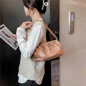 Totes Golden Thick Chain Brand Designer PU Leather Crossbody Bags For Women 2024 Clutch Shoulder Bag Lady Luxury Handbags And Purses