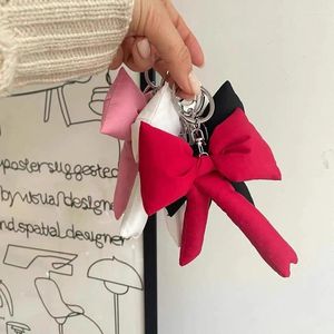 Anahtarlık 1 PCS Y2K Tatlı Yay Keying Modaya Dönüş 3D Bowknot Anahtarlık Kızlar Moda Çantası Kolye Sırt Çantası Asma Dekorasyon Çift Hediyeler