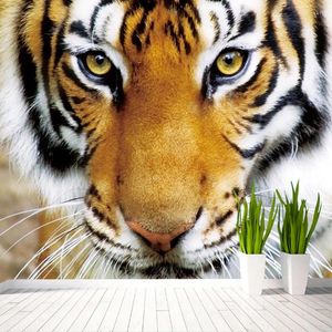 Bakgrunder Personlig anpassning Modern enkel djur tiger po mural tapet klassisk vardagsrumsstudie heminredning väggpapper 3 d