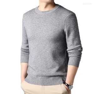 Erkek Sweaters İlkbahar ve Sonbahar Kazak Düz Renk İnce Sweater Erkekler Basit Stil O yaka Erkek Giyim iç çamaşırı