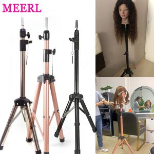 Stands Stands Meerl Mannequin Head Holder Tripod Stand for Hairdressers Salon Training Head強力な調整可能なウィッグスタンドウィッグメイキ