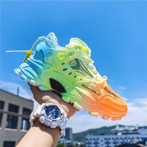 HBP Non-Brand New sports shoes autumn breathable color Hong Kong style fashion casual running shoes large size mens sports shoes