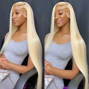 Synthetic Wigs Other HD Transparent 613 Blonde Lace Frontal Human Hair Wigs 613 Wig Brazilian Bone Straight 13x4 Lace Front Human Hair Wigs For Women 240329