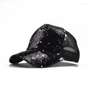 Ball Caps Low Price Classic Men And Women Hats Outdoor Flip Sequin Mesh Summer Discoloration Shade Cap Street Hip Hop Sun Hat