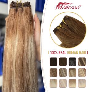 Wet Moresoo Human Hair Pacotes ombre costurar em extensões Remy cabelos brasileiros naturais de 100g de cabelo reto para mulheres 100% cabelos humanos reais