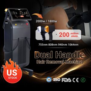 Skärmhandtag Diode Laser Hårborttagningsmaskin 1200W Diode Laser 808 755 940 1064 Hår Ta bort utrustning 4 Wave Diode Machine