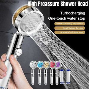 Bathroom Shower Heads Handheld high prefabricated shower head with 360 degree rotation turbocharged pressure propeller shower head detachable vortex shower head