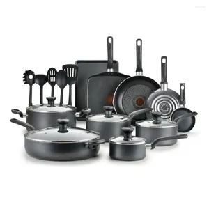 Cookware Set Set Simple Care Non Stick Pot 20 Piece Grey Diskmaskin Säker flera kokkrukor