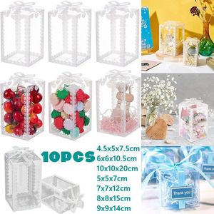 Gift Wrap 10PCS Clear PVC Box Packing Wedding/Christmas Favor Cake Packaging Chocolate Candy Boxes Apple Event Transparent