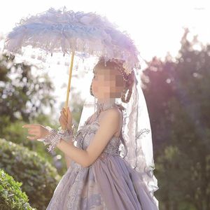 Guarda-chuvas casamento feminino guarda-chuva lolita pogal luxo colorido personalizado renda alça longa guarda chuva presentes para mulher
