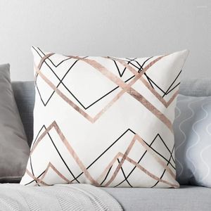 Pillow Rose Gold White Linear Triangle Abstract Pattern Throw Cover For Sofa Luxury Pillows