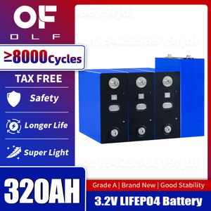 Nya 8000 cykler 3.2v 320AH LIFEPO4 PRISMATIC CELLS Grad A laddningsbart batteri för DIY 12V 24V Solar Högkvalitativa LifePO4 -celler