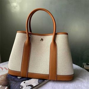 TOTES HANDBAG GARDEN PARTE BAGS本物の革7A cowhidetu53付き注文キャンバス