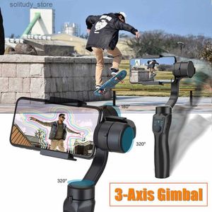 Stabilizatörler 3 Eksenli Elde Taşıyan Evrensel Ortak Telefon Sabitleyici Mobil Selfie Stick Android iPhone Vlog Anti Shake Video Kaydı Q240319