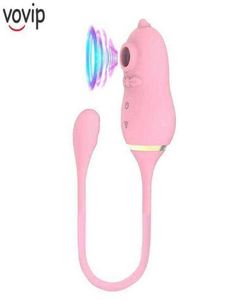 Nxy Vibrators Sucking for Nipples Double 2 in 1 Sucker Egg Sex Toys Women G319u1861304