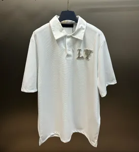 T-shirt da uomo Plus Polo Camicia bianca ricamata Camicie da uomo in poliestere di alta qualità Quantità dolcevita x467