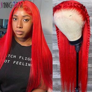 Synthetic Wigs 13X4 13X6 Hd Lace Front Human Hair Wigs Red 99J Burgundy Straight Transparent Lace Frontal Human Hair Wigs Pre Plucked Lace Wigs 240328 240327