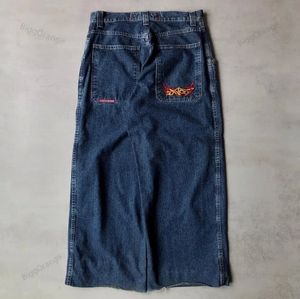 2024 Модные новые мужские джинсы JNCO Мужские Y2k Скейтборд Хип-хоп Спортивные мешковатые брюки-карго с низкой посадкой Черные прямые брюки Haruku Уличная одежда 231115