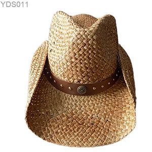 Wide Brim Hats Bucket Handwoven Langya grass cowboy coffee pure beach photo fisherman hat wholesale 240319