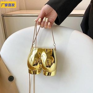 Borse a tracolla Borsa da cena di lusso per donna Divertente rossetto argento Borse da donna carine Borsa a tracolla firmata Shell