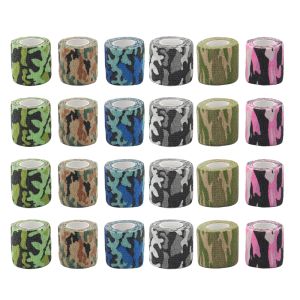 Grips 24pcs Camouflage Tattoo Grip Bandage Cover Elastic Wraps Tapes Nonwoven Selfadhesive Finger Protection for Tattoo Machine Pen