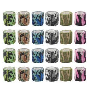 Griffe 24 Stück Camouflage Tattoo Grip Bandage Cover Elastic Wraps Tapes Vlies Selbstklebender Fingerschutz für Tattoo Machine Pen